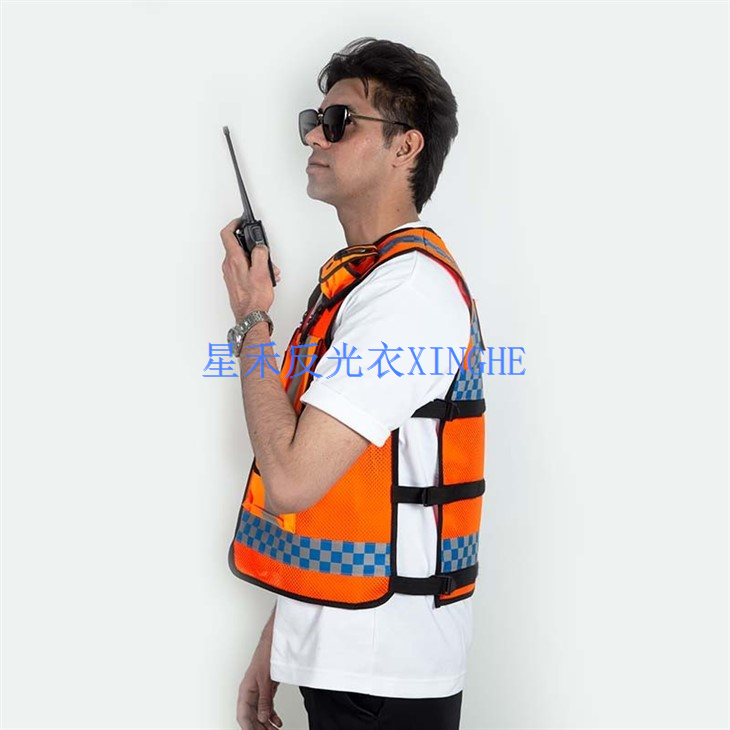 Строителна оранжева светлоотразителна жилетка