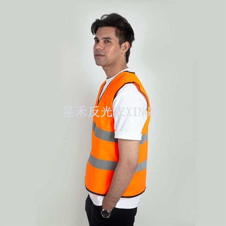 Жълта полиестерна отразяваща светлоотразителна жилетка от клас 2 с висока видимост